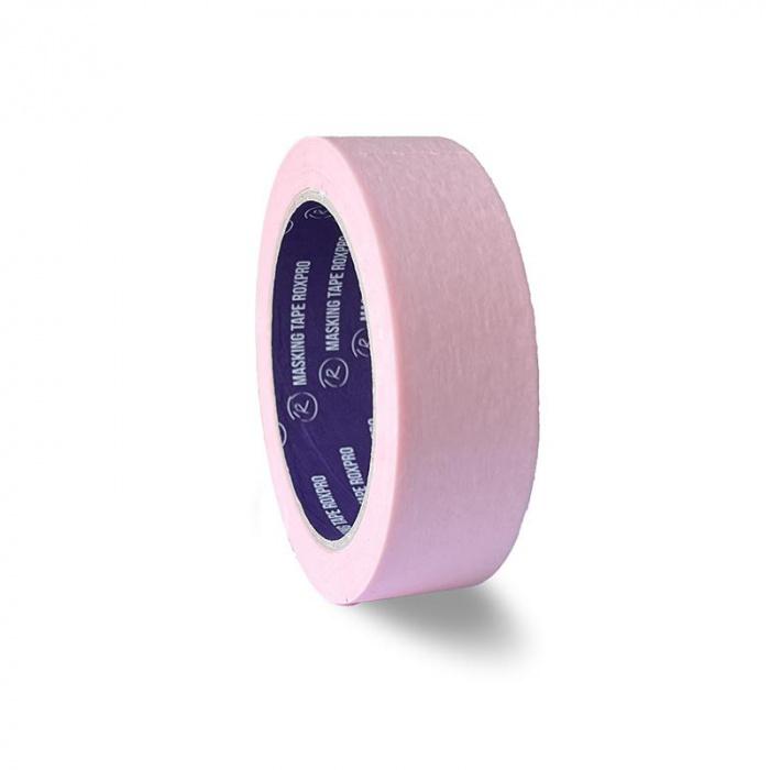 RoxelPro Малярная лента ROXPRO 5025 ULTRA для деликатных работ, рис. бум., акрил.клей, розовая 30мм 50м